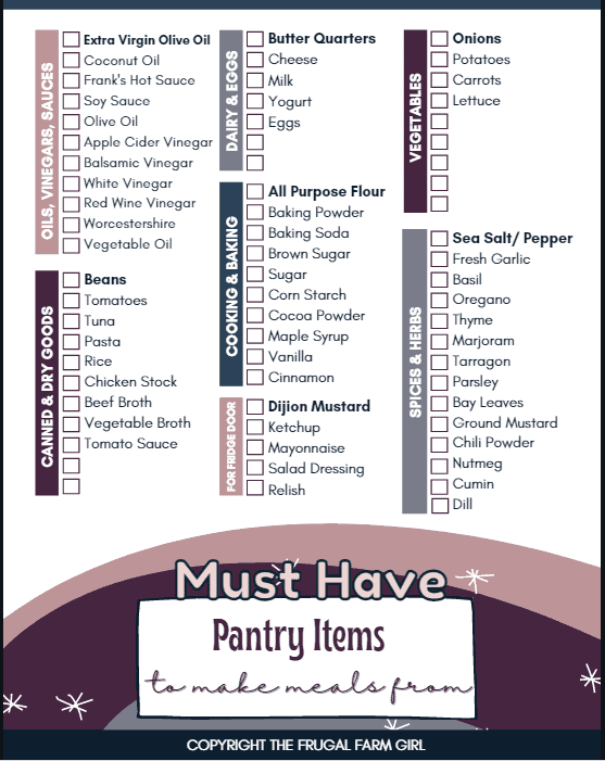 must have pantry list