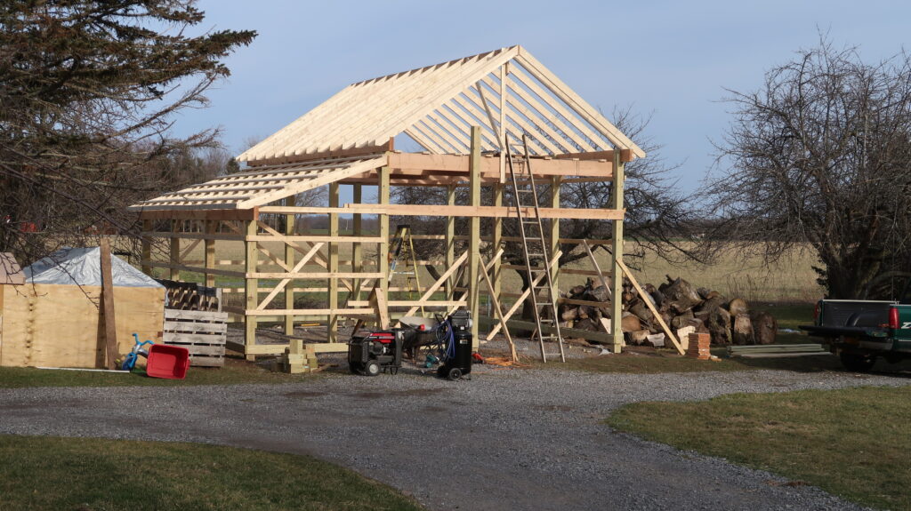 the shell of how we built our barn debt free 