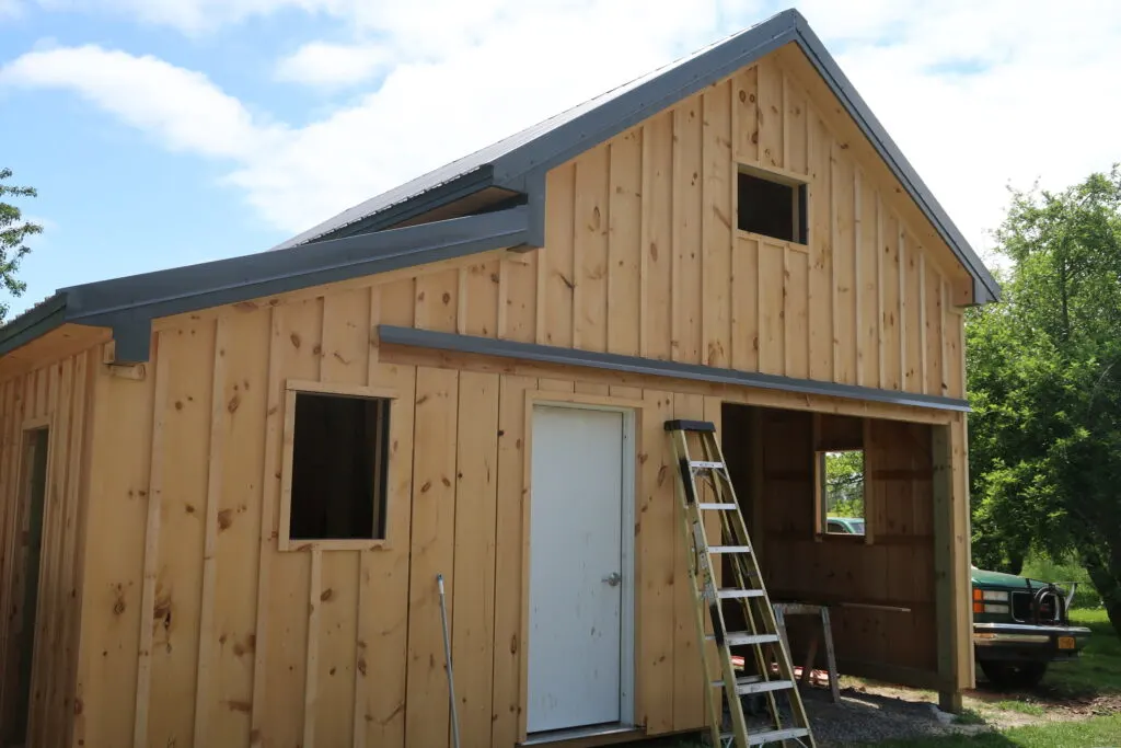 the shell of how we built our barn debt free 