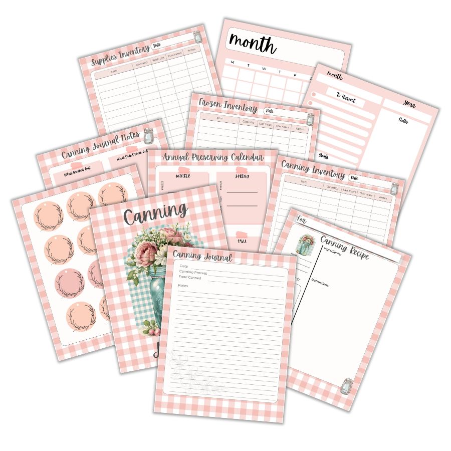 home canning planner and journal printable 