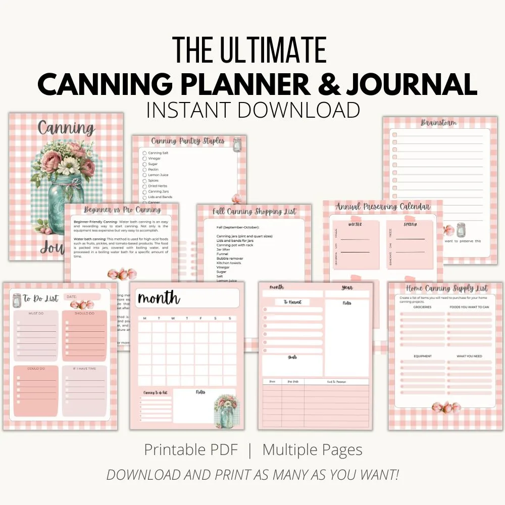 canning planner and journal 
