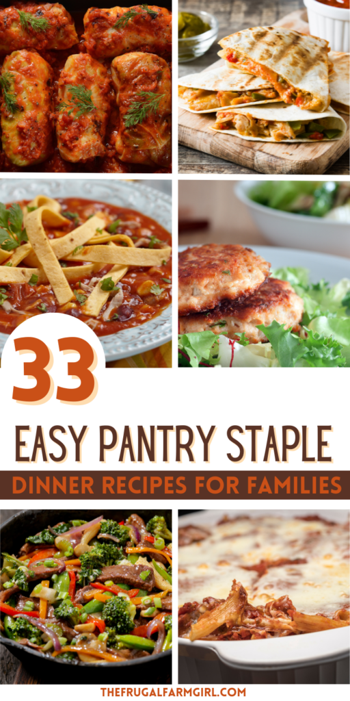 33 pantry staple dinner meal ideas on a budget