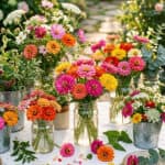 11 DIY flower bar with colorful blooms for budget-friendly celebrations.