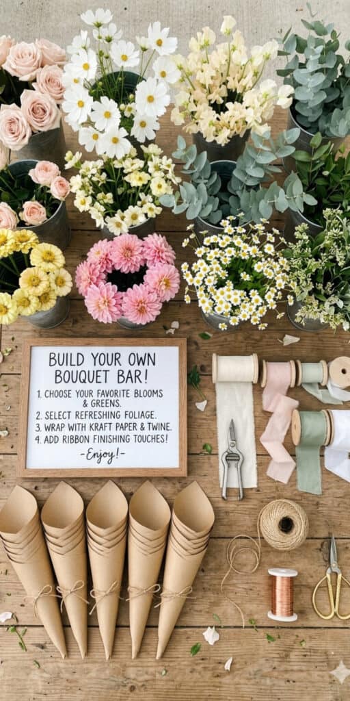 How to Set Up a Stunning DIY Flower Bar on a Budget 4 DIY Flower Bar for Budget Weddings and Parties.