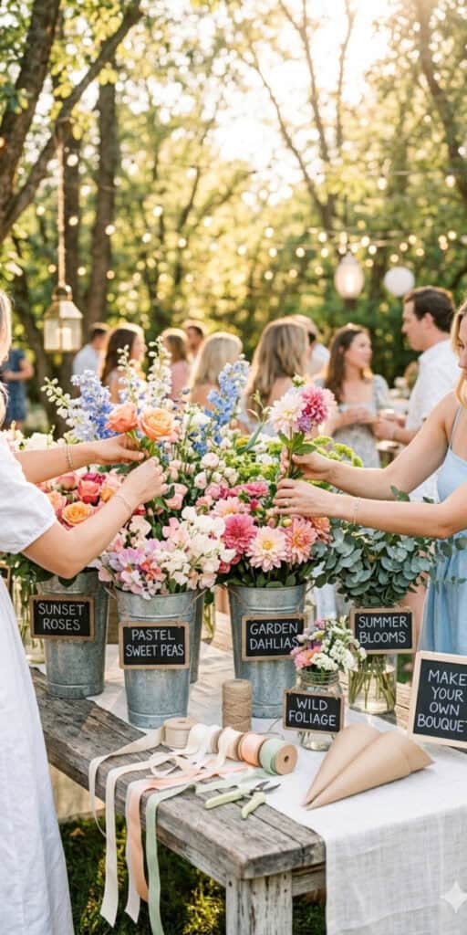How to Set Up a Stunning DIY Flower Bar on a Budget 8 DIY flower bar with colorful blooms and greenery for budget-friendly celebrations.