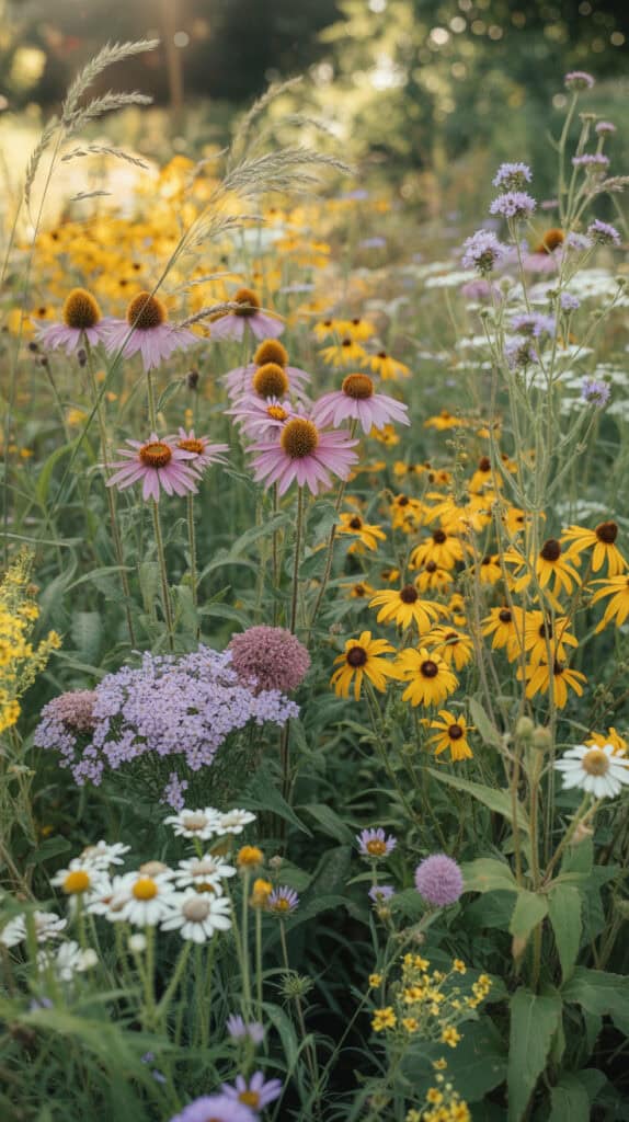 Deer Resistant Landscaping Ideas Your Yard (and Wallet) Will Love 3 Colorful wildflowers in a deer-resistant garden for eco-friendly landscaping.