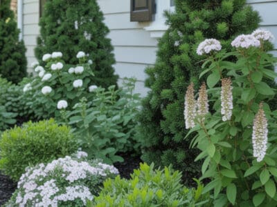Deer-resistant landscaping ideas featuring lush shrubs and flowers for a beautiful, budget-friendly.