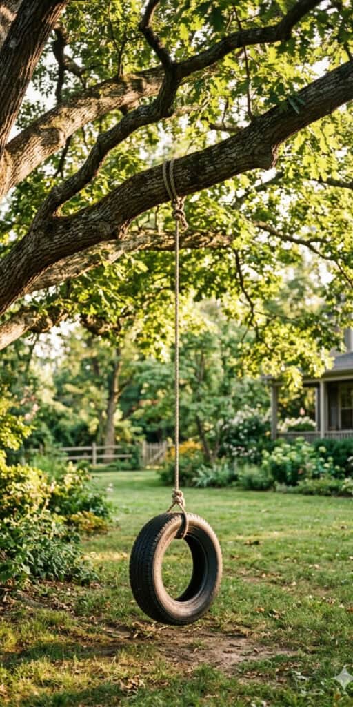 10 Brilliant DIY Tire Projects That Cost Almost Nothing 9 DIY tire swing for kids from recycled tires and rope.