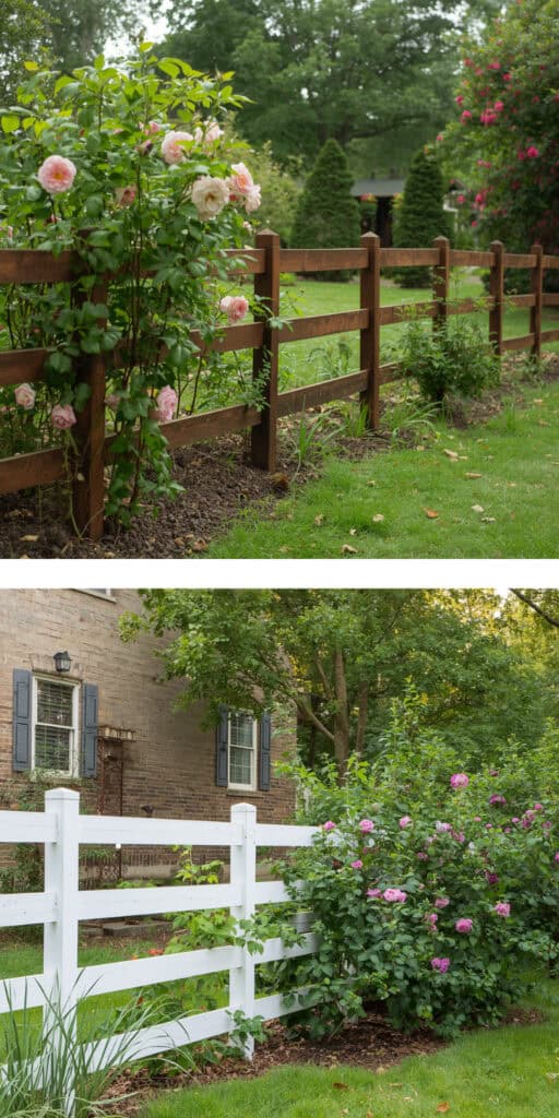 20 Cheap Fence Ideas That Actually Look Good 2 Charming garden fence ideas with flowers and greenery, perfect for enhancing curb appeal and privacy.