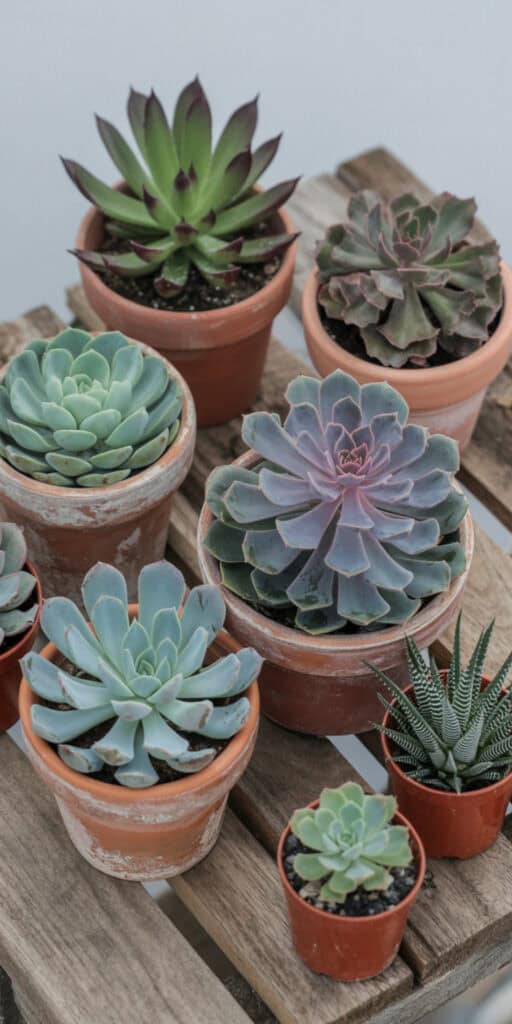 Succulent Garden Designs: Everything You Need to Know to Grow a Gorgeous, Low-Maintenance Garden 1 Colorful succulent plants in terracotta pots for home decor and gardening.
