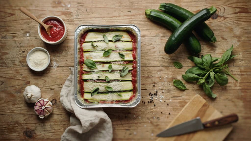 Freezer Meals Make Ahead: 10 Recipes Using Your Frozen Garden Produce 3 Fresh zucchini and basil for homemade zucchini lasagna.