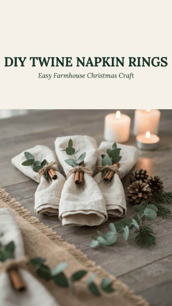 DIY Twine & Greenery Napkin Rings 4 DIY Twine & Greenery Napkin Rings
