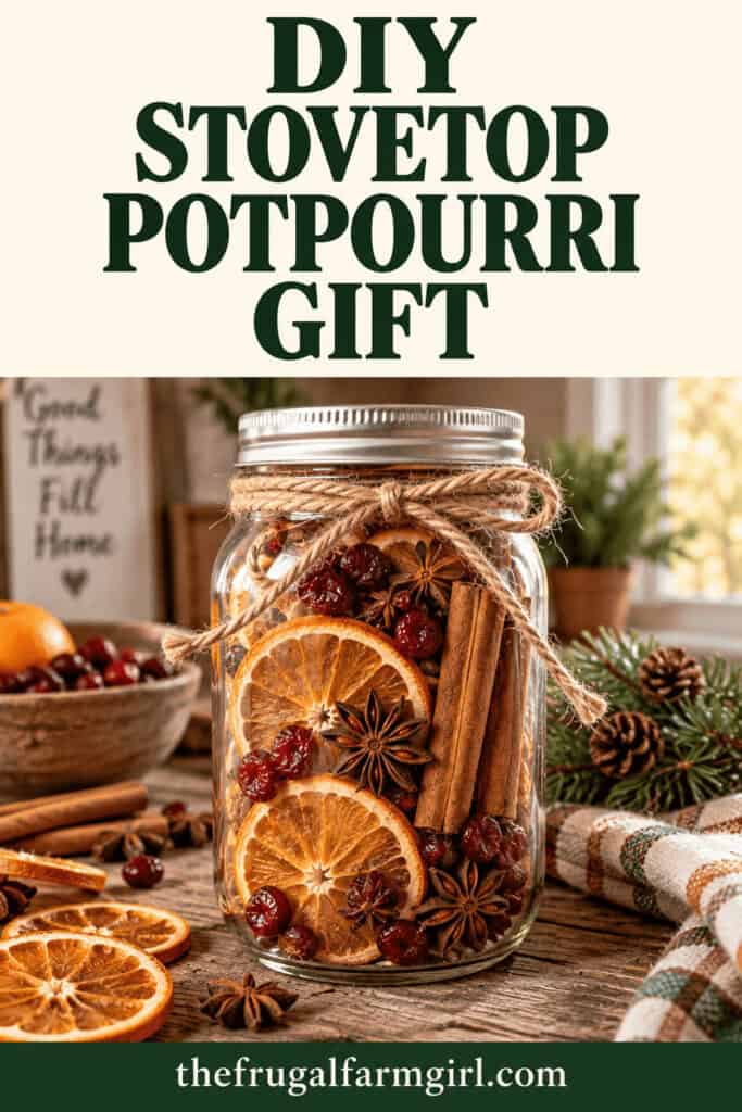 Potpourri DIY Gift: Cozy Stovetop Simmer Jars Everyone Will Love 1 Homemade stovetop potpourri in a jar with dried citrus and spices.