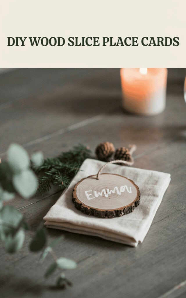 DIY Wood Slice Christmas Place Cards 4 DIY Wood Slice Christmas Place Cards