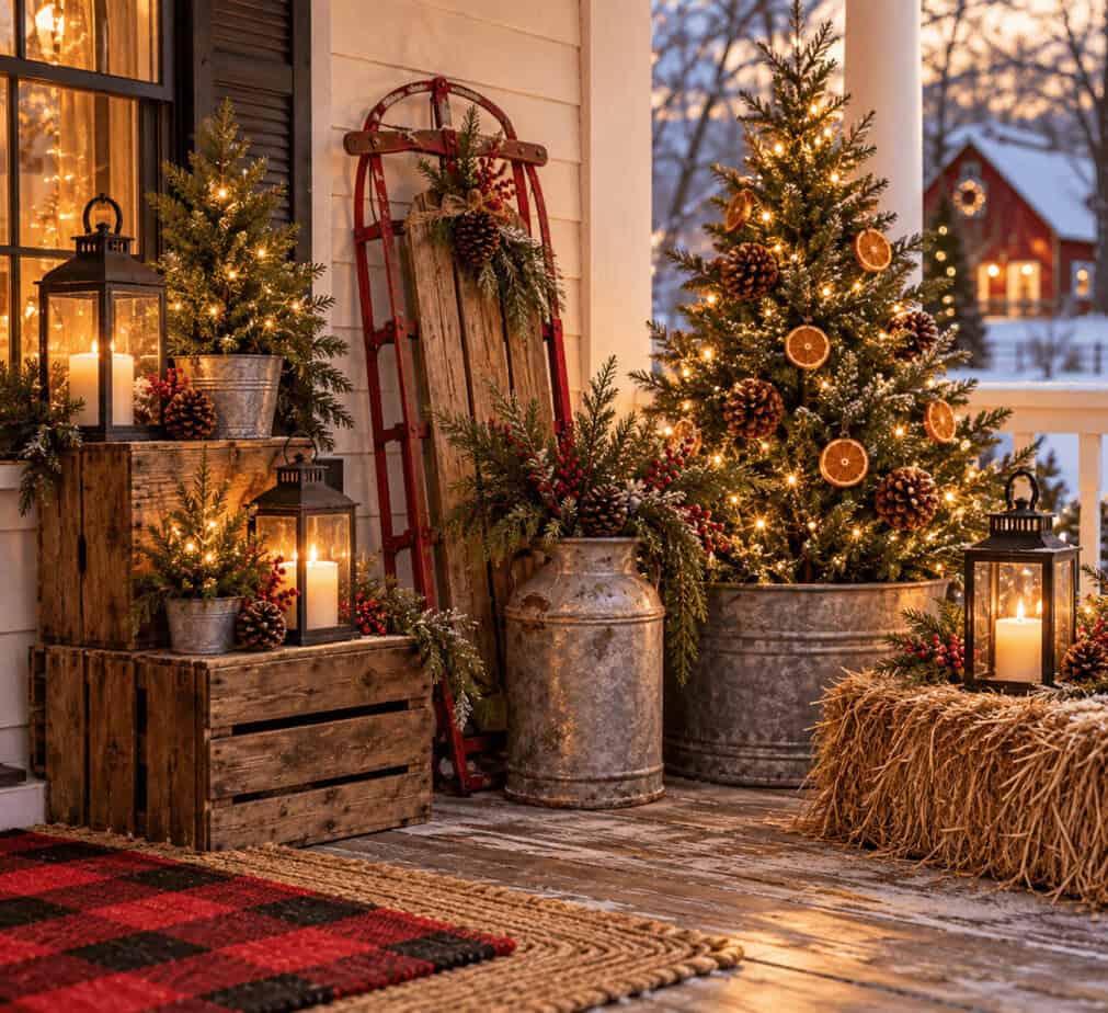 A Farmhouse Christmas Porch Doesn't Need a Big Budget 4 A Farmhouse Christmas Porch Doesn't Need a Big Budget