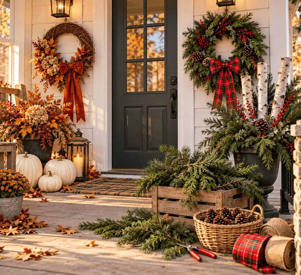 A Farmhouse Christmas Porch Doesn't Need a Big Budget 10 A Farmhouse Christmas Porch Doesn't Need a Big Budget