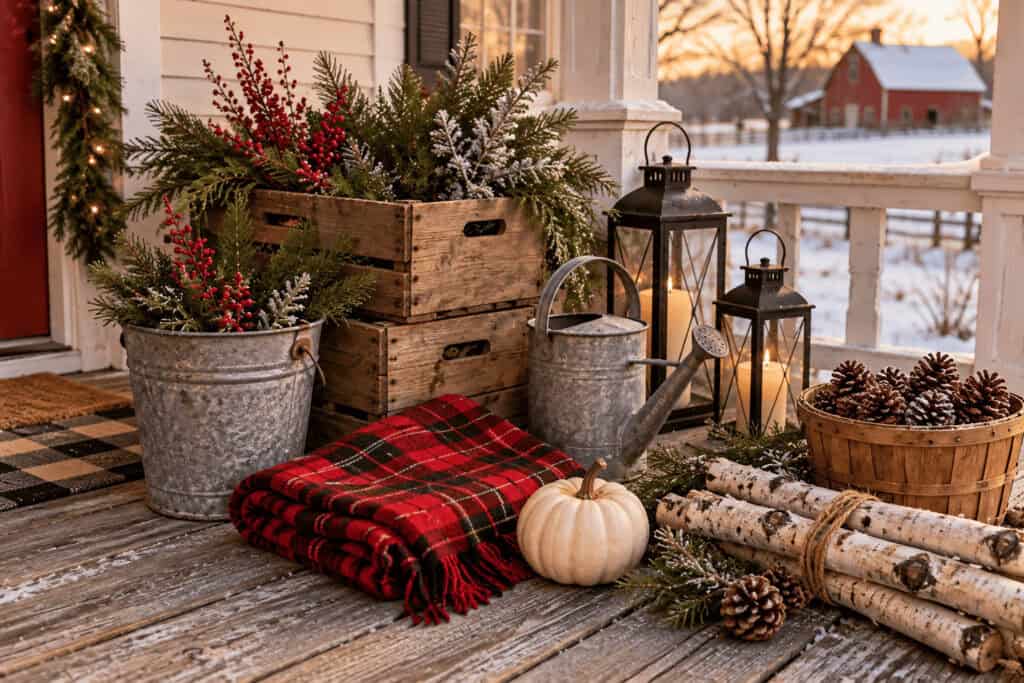 A Farmhouse Christmas Porch Doesn't Need a Big Budget 1 A Farmhouse Christmas Porch Doesn't Need a Big Budget