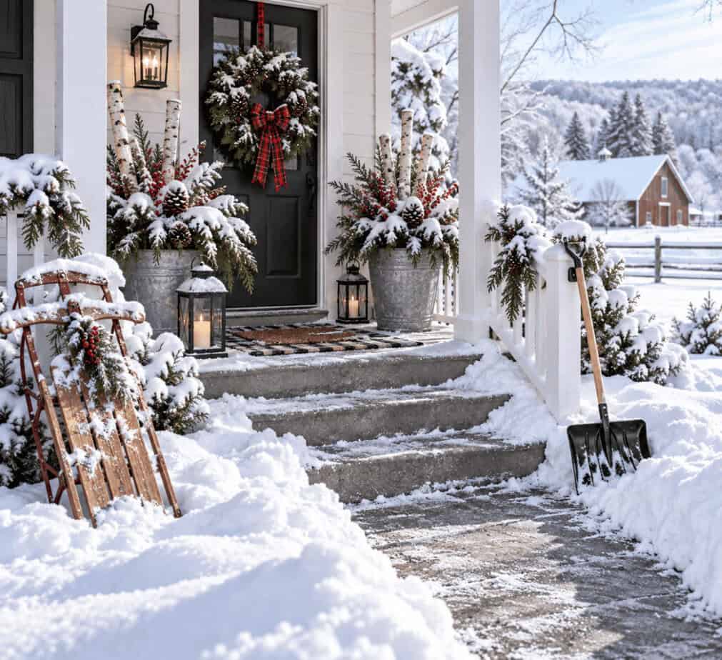 A Farmhouse Christmas Porch Doesn't Need a Big Budget 8 A Farmhouse Christmas Porch Doesn't Need a Big Budget